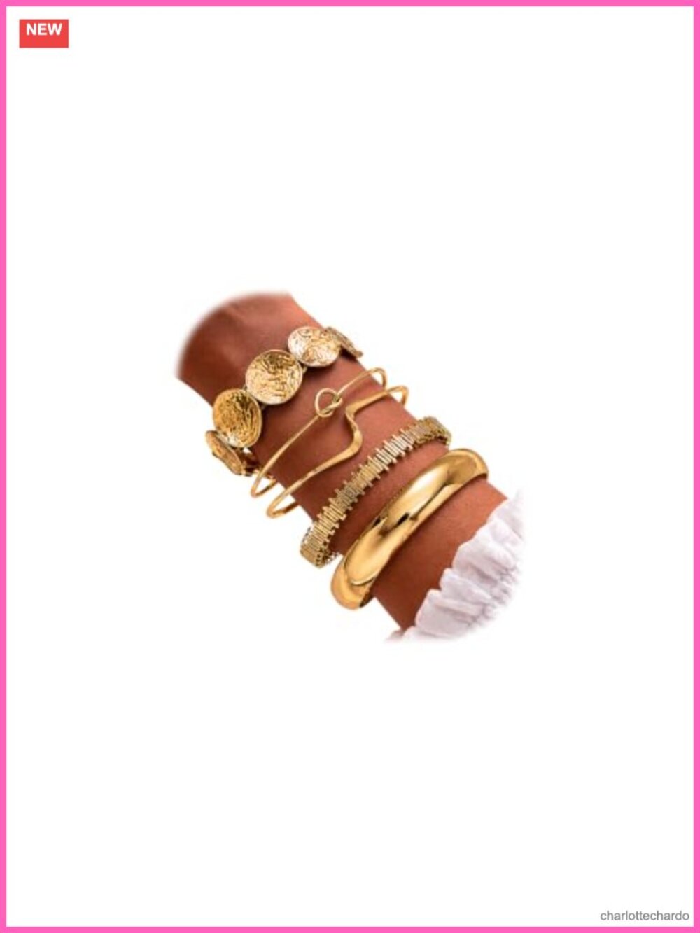 Gold Bangle Bracelets for Women Dainty Knot 14K Gold Plated Multi Layer Cuff Set